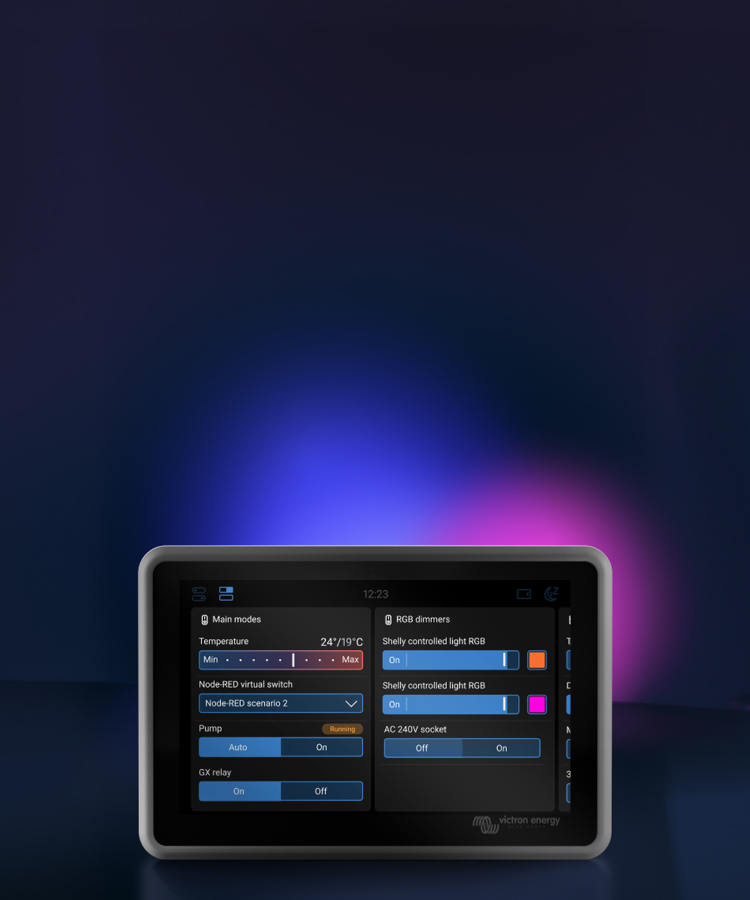 Venus OS Painel de comutação